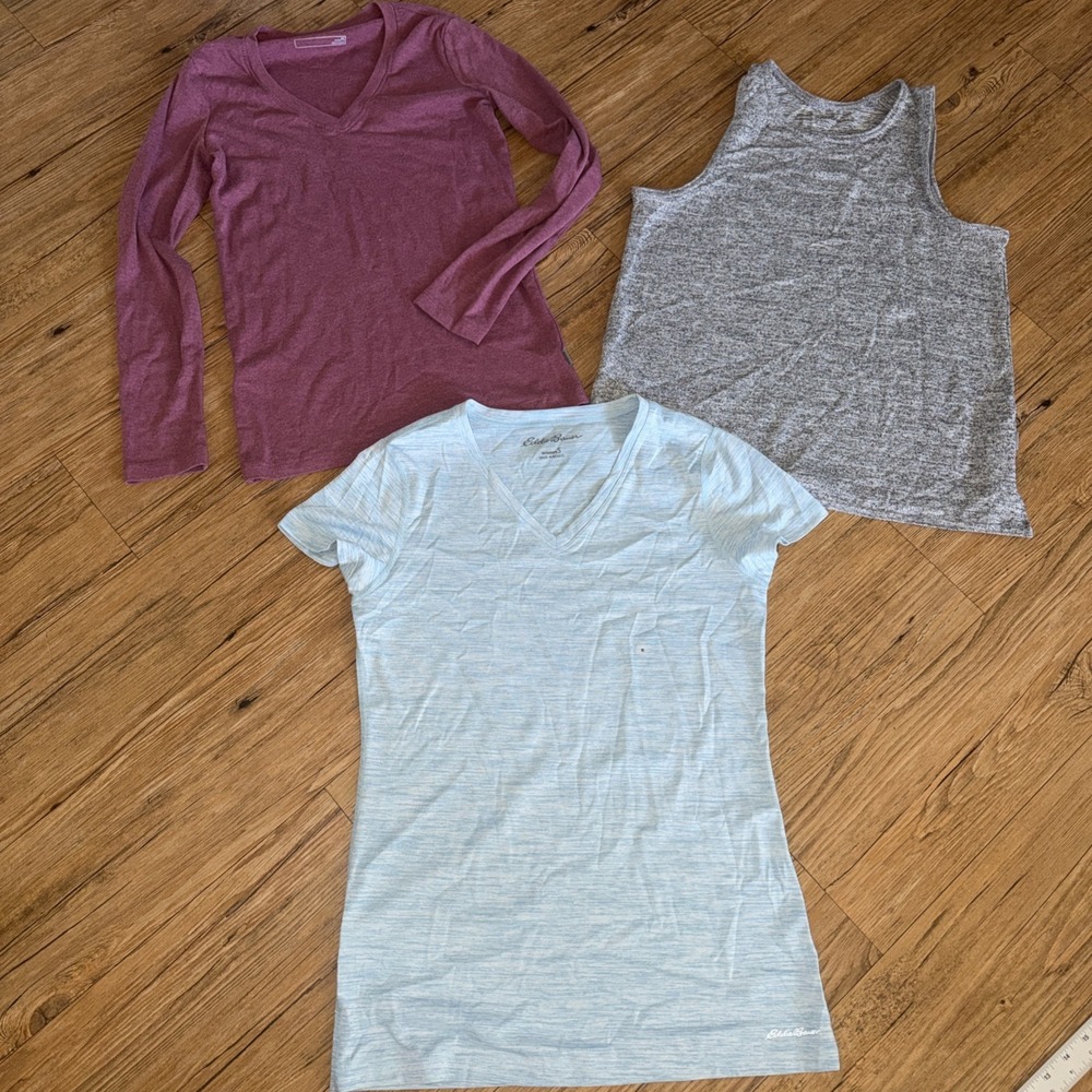 eddie bauer women's clothing Lot Of 3 Shirts Size S Long, Short And Sleevless P